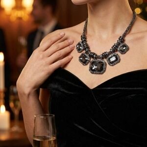 The Gypsy Reseller Large Black and Silver statement necklace